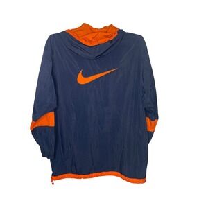 Vtg Nike windbreaker nylon jacket white tag full zip blue orange Bears Illini XL